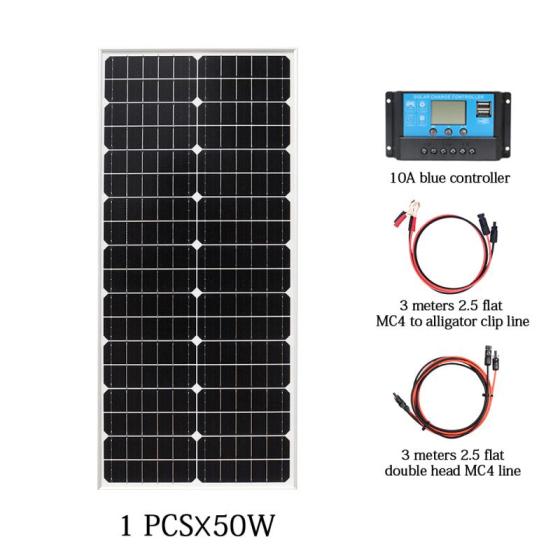 19.8V 50W 810x360x25mm Mono Glass Solar Panel Kits White Back Plane